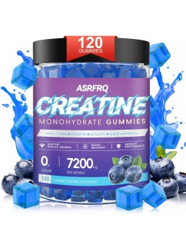 ASRFRQ Creatine Monohydrate Gummies for Men & Women 120 CT - 5600mg of Creatine Monohydrate per Serving, Chewable Creatine Monohydrate for Muscle Support & Energy Boost, Sugar Free, Vegan